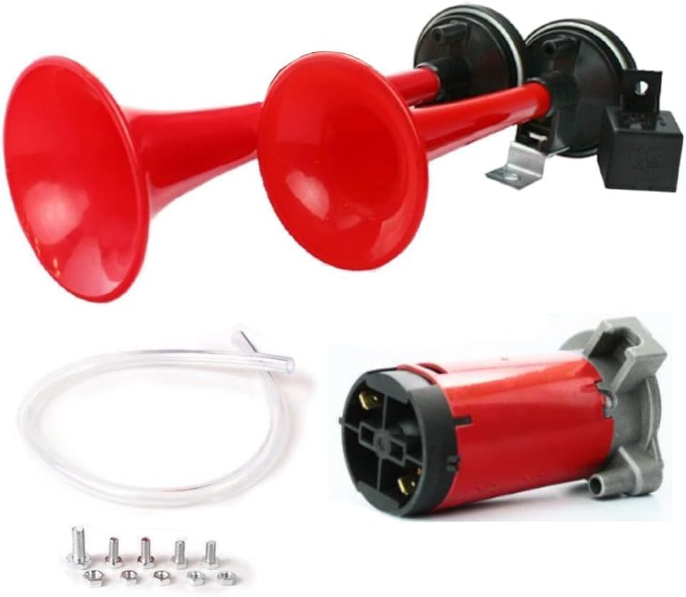 gmck343B ○ 希少 airborne エアボーン社 ○ ビンテージ 1 エアーホーン 12v ヤンキーホーン コンプレッサー 一体型 150db 爆音